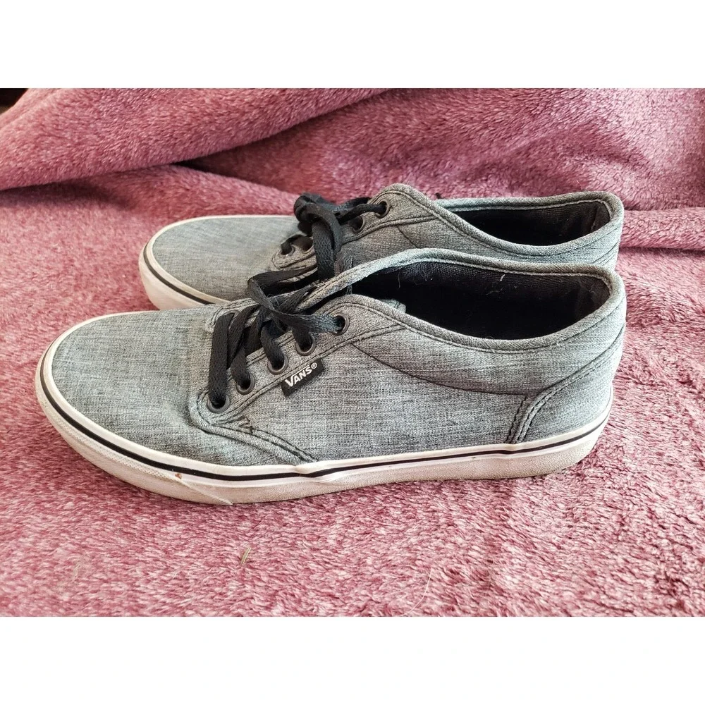 Vans Off The‎ Wall 500714 Gray Canvas Skate Shoes Lace Up Low Top Men's Size 7.5